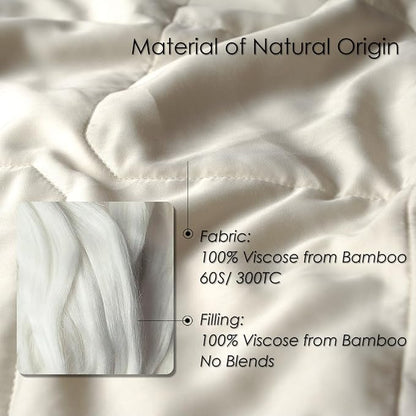 EP Mode Lightweight Quilt Blanket for Summer, Viscose from Bamboo Fabric & Filling, Natural, Breathable & Machine Washable- Ivory, King