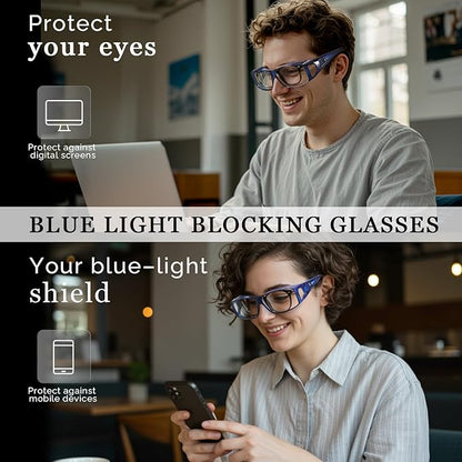 LVIOE Fit Over Blue Light Blocking Glasses and Computer Eyewear- Wear Over Prescription Glasses/Reading Glasses/RX Glasses
