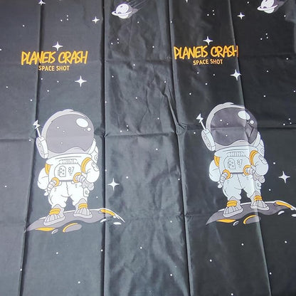 Cute Opaque Bottom Bunk Bed Curtains Privacy Cloth Underbed Curtains for Boys Girls 2 Panels 100% Blackout, Black Space Shot