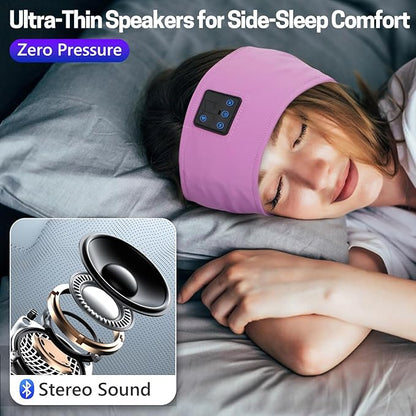 Aurya Sleep Headphones Sports Wireless Bluetooth Headband for Side Sleeper, Bluetooth 5.4, with Ultra-Thin HD Stereo Speaker, Sleeping Headphone for Women Men Running Yoga Workout
