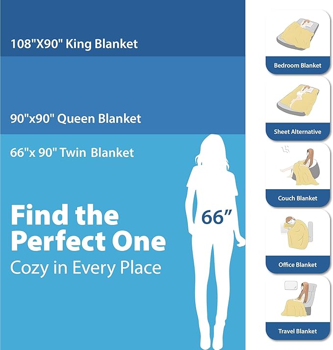 King Size Blanket, 70% Rayon (Derived from Bamboo) and 30% Cotton, Lightweight Jacquard Weave, Breathable and Soft Summer Blanket for Bed or Couch, 108” x 90”, Ivory