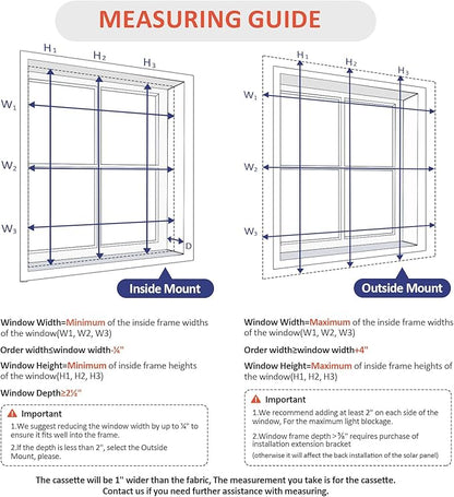 Motorized Blackout Blinds with Remote & Solar Panel - Electric, Thermal, Alexa Compatible - Grey, 33"x72"