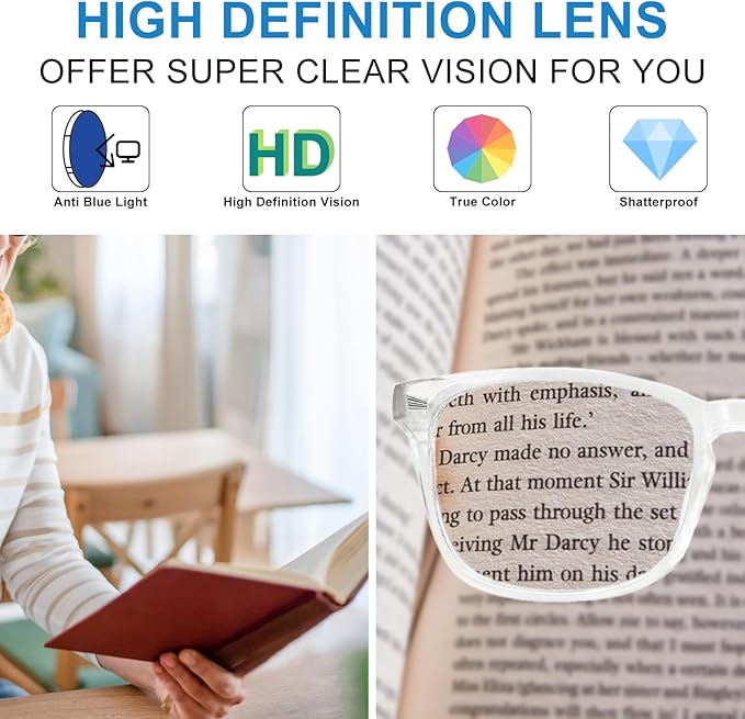 4 PACKS Blue Light Blocking Reading Glasses Women 1.0 1.25 1.5 1.75 2.0 2.25 2.5 2.75 3.0 3.5 4.0 5.0 6.0
