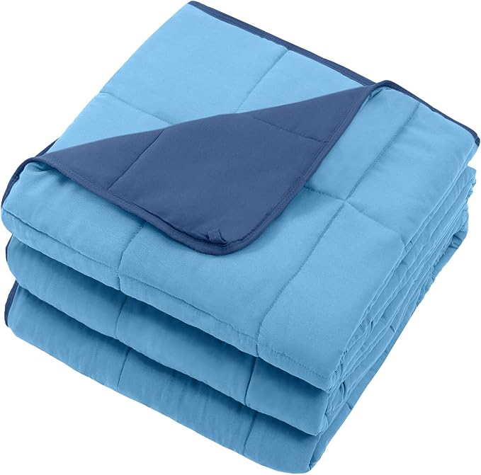 Blue Weighted Blanket for Adults 20lbs, 80"x87", King Size Cooling Heavy Throw Blanket for 130-220lbs, Microfiber Soft Thick Big Blankets Weighted Comforter Gift for Sleeping