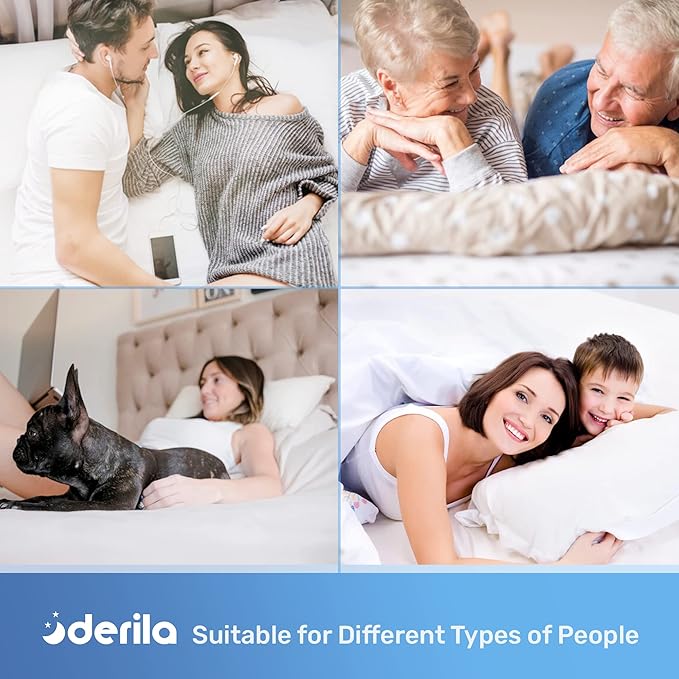 Derila Cooling Pillowcase Optimal Temperature Control for Your Memory Foam Pillow for Perfect Sleep. Quality Material White Pillow Cover