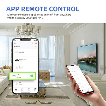 Mini Smart Plug, 15A WiFi Plugs Work with Alexa & Google Assistant, Smart Outlet with Timer & Group Controller, WiFi Outlet for Home, No Hub Required,2.4G WiFi Only, ETL&FCC Approvel, White, 2 Pack