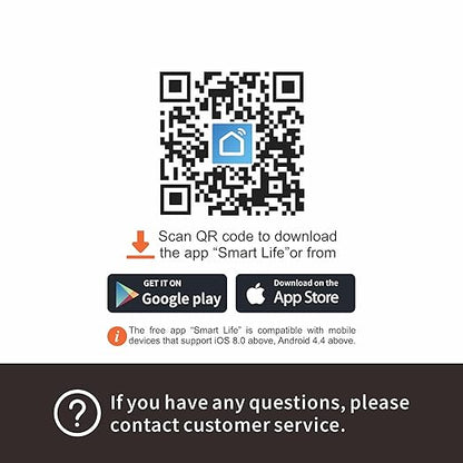 BXST WiFi Smart Plug 15A 1800W, Smart Outlet with Timer & Countdown, Voice Control with Alexa & Google Home, 2.4GHz WiFi Socket for Home Appliances, No Hub Required, CE FCC Listed, Black, 2 Pack