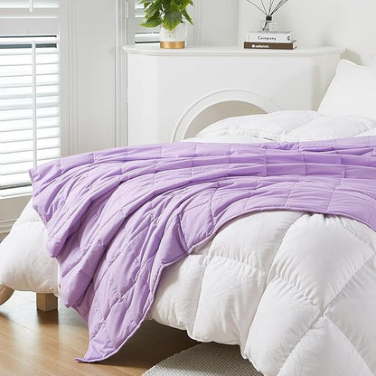 MOTRIP Soft Flannel Weighted Blanket with Sanded Reversible (Lavender Purple, 60 * 80 20LBS)