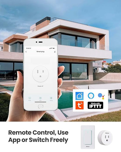 Smart Plug Switch, 2.4G WiFi Outlet, Compatible with Alexa, Google Home, Smart Life & IFTTT APP, Voice Control & Timer, Buckle Design & Removable, No Hub Needed, Programmable(2 Pack)
