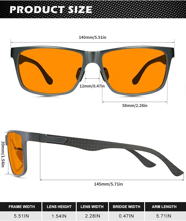 ANYLUV Blue Light Blocking Glasses Men Computer Gaming Glasses Lightweight Al-Mg Metal Anti Eyestrain Eye Protection