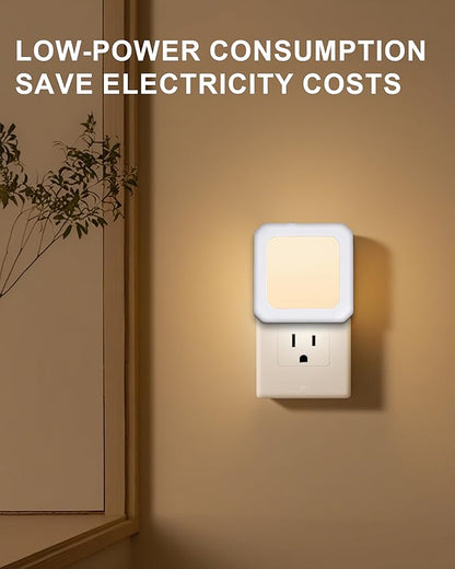 Night Light Plug in 2 Pack - Bedroom for Kids Baby Nursery Adjustable Brightness - 3000K Warm Lights LED Dusk to Dawn Bathroom Hallway Lamp for Toilet