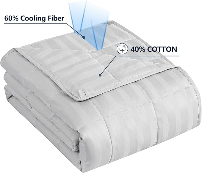 Weighted Blanket Queen Size (60"x80" 25lbs),Ultra Soft and Cozy Cooling Weighted Blanket Queen Size for Adult,Heavy Blanket with Machine Washable Soft Blanket, Light Grey