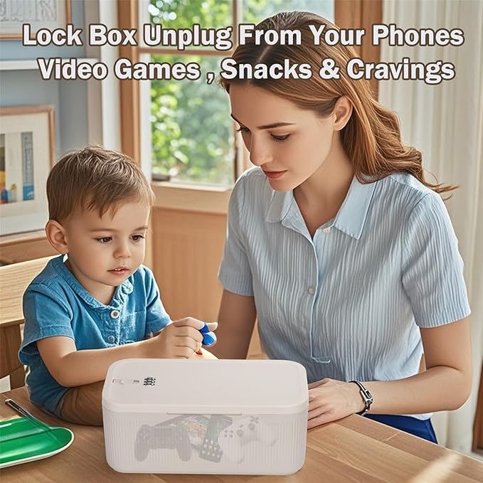 Small Medicine Lock Box with Code for Snacks, Medicine, Mobile Phone Storage, Phone Lock Box Video Games,Social Media,Snacks Cravings,Self-Control Lockable Storage Box, Phone Locker Locking Container