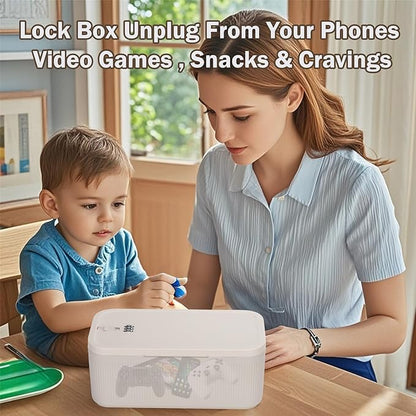 Small Medicine Lock Box with Code for Snacks, Medicine, Mobile Phone Storage, Phone Lock Box Video Games,Social Media,Snacks Cravings,Self-Control Lockable Storage Box, Phone Locker Locking Container