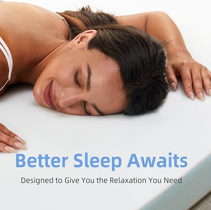 3-Inch Gel Infused Memory Foam Mattress Topper,Twin XL Foam Bed Topper,Cooling Comfort for Back Pain Relief,Ventilated and CertiPUR-US Certified,Ideal for Beds, Dorms,RVs,and Sofas(White)