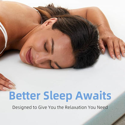 3-Inch Gel Infused Memory Foam Mattress Topper,Twin XL Foam Bed Topper,Cooling Comfort for Back Pain Relief,Ventilated and CertiPUR-US Certified,Ideal for Beds, Dorms,RVs,and Sofas(White)