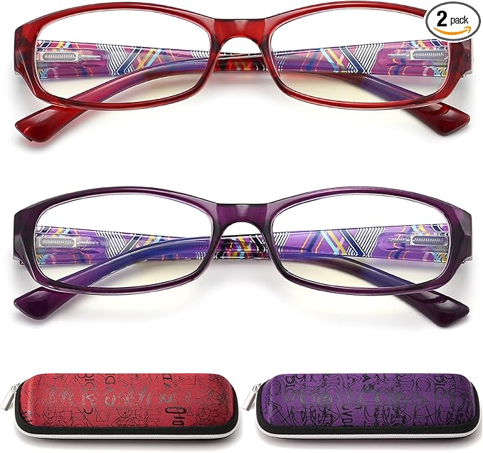 Reading Glasses for Women with Spring hinges 1.50 Lightweight Computer Readers with Blue Light Protection and Case