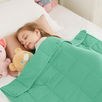 HOSUKKO Weighted Blanket - 10 lbs Green Heavy Blanket - Breathable Blanket(41 * 60 inches, 10 lbs)