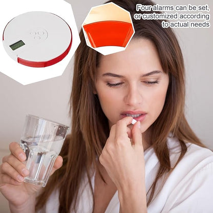 Automatic Pill Dispenser with Alarm - Timed Tablet Dispenser | Programmable Reminder Pill Box with Easy-Read LCD Display, Electronic Pill Timer, Locked Automatic Pill Dispenser