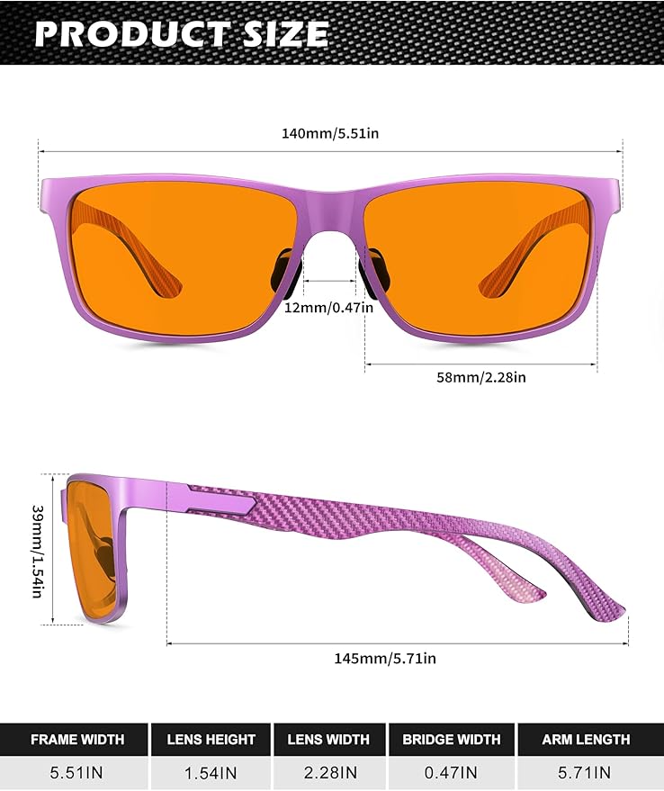 ANYLUV Blue Light Blocking Glasses Men Computer Gaming Glasses Lightweight Al-Mg Metal Anti Eyestrain Eye Protection