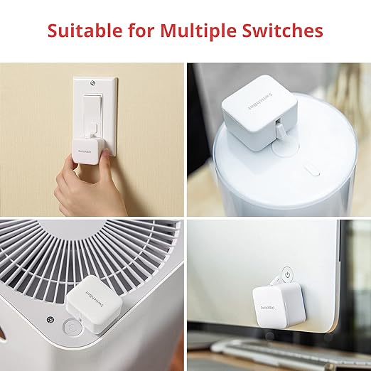 Switchbot Smart Switch Button Pusher (Bluetooth) – Fingerbot for Rocker Switch/One-Way Buttons, App Timer Control, No Wiring, Hub Included for Voice/Remote, White