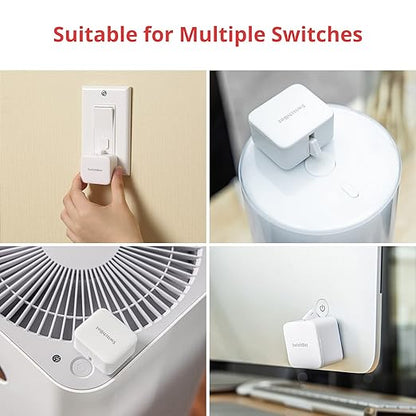 Switchbot Smart Switch Button Pusher (Bluetooth) – Fingerbot for Rocker Switch/One-Way Buttons, App Timer Control, No Wiring, Optional Hub Required for Voice/Remote, White