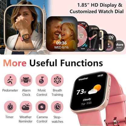 MorePro Health Fitness Tracker with 24/7 Heart Rate/Blood Pressure Monitor, Blood Oxy-gen/Sleep Tracking, 120+ Sports Activity Tracker, Smart Watch (Make/Answer Call) with Step Counter for Women Men