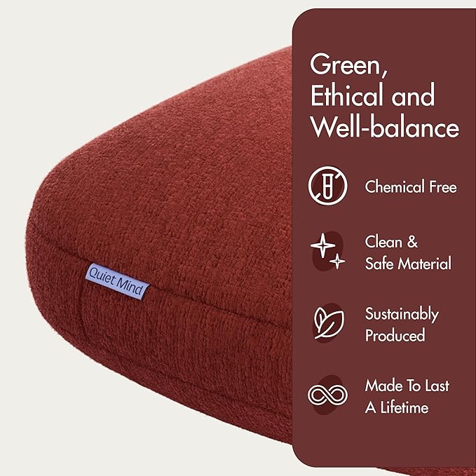 Quiet Mind Weighted Pillow for Adults 9 Lbs - Get Better Sleep - Sustainably Made and Chemical Free - Machine Washable (Medium, Chili Oil)