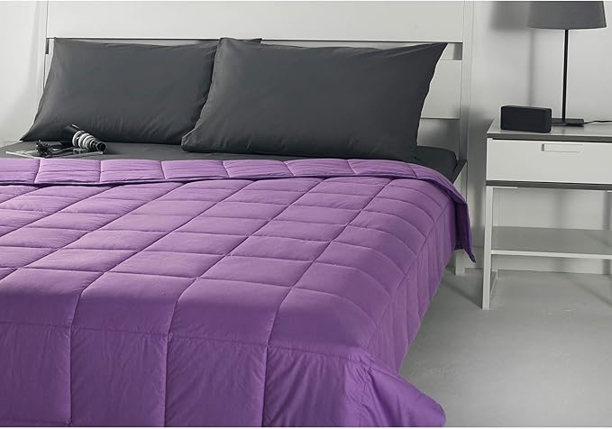 RelaxBlanket Cotton Weighted Blanket 100% Cotton with Premium Glass Beads for All-Season 60''x80'' 15lbs,Purple