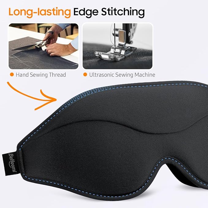 Sleep Mask, 2 Packs Premium Eye Mask for Sleeping, Total Blackout, Superior Soft Comfort, Upgraded 3D Ergonomic Designed Sleeping Mask for Home, Office, Travel, Meditation, Yoga, Black & Pink