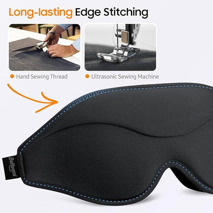 Sleep Mask, 2 Packs Premium Eye Mask for Sleeping, Total Blackout, Superior Soft Comfort, Upgraded 3D Ergonomic Designed Sleeping Mask for Home, Office, Travel, Meditation, Yoga, Black & Pink