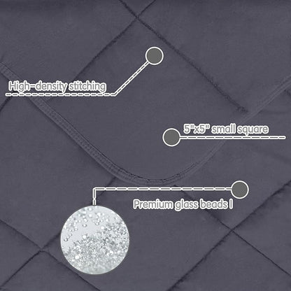yescool Weighted Blanket (5 lbs, 36" x 48", Grey) Cooling Heavy Blanket for Sleeping Perfect for 40-60 lbs, Breathable Blanket with Premium Glass Bead, Machine Washable