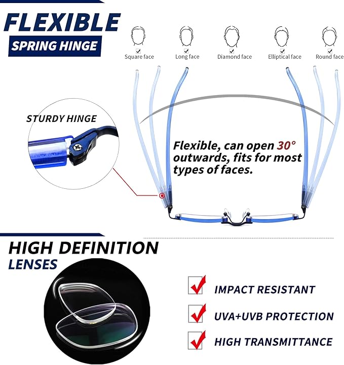 JJWELL 3 Pack Blue Light Blocking Reading Glasses for Women, Tinted UV Readers