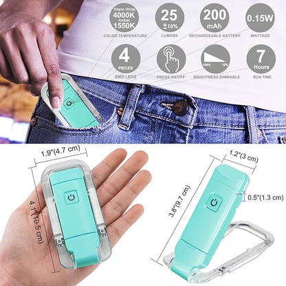 LUXSWAY USB Rechargeable Book Light for Night Reading in Bed,Clip on LED Reading Light,Portable Bookmark Light with Brightness Adjustable for Eye-Protection,Warm White and Amber LEDs