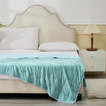Weighted Blanket Queen Size 10 Pounds, Cooling Blanket for Adult Hot Sleepers, Soft Bed Blanket Universal to All Seasons, 60''x80'' 10 LBS, Water Blue