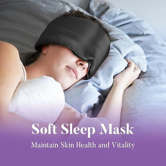 Sleep Mask for Side Sleepers, Blackout Eye Mask with Soft & Breathable Fabric, Comfort-Fit Nose Bridge & Adjustable Strap for Women and Men (Black)