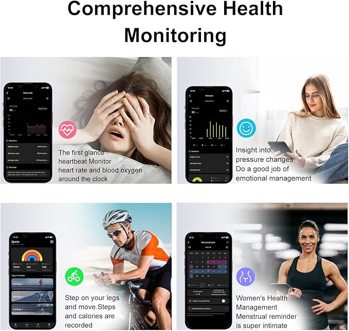 Smart Ring Fitness Tracker Ring for Women & Men, Sleep/Step/Blood Oxygen/Heart Rate Monitor, Long-Lasting Battery Sleep Ring, No Subscription Fee, Compatible with iOS & Android (Matte Silver, 8#)
