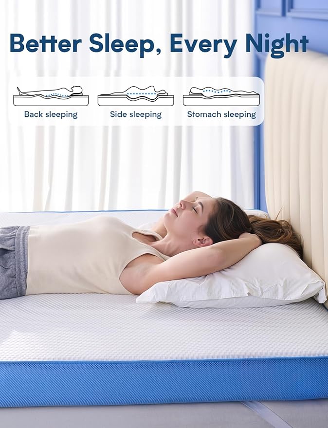Extra Firm Mattress Topper Twin XL Size, 2026 Upgraded 3 Inch 7-Zone Egg Crate Cooling Gel Memory Foam Bed Topper for Pressure Relief and Back Pain, Bamboo Charcoal Mattress Pad, Washable Cover