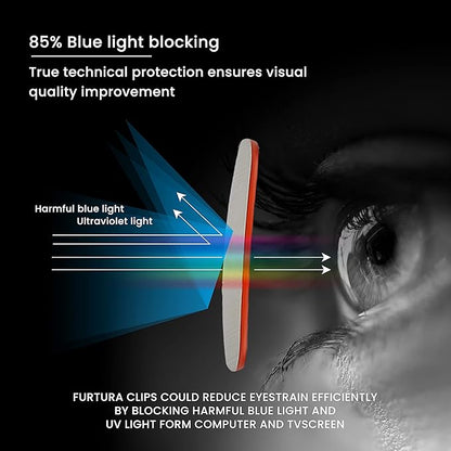 JASHIKA Clip on Blue Light Blocking Computer Gaming Glasses, Anti Blue Ray Video/TV Lenses for Men and Women,UV Blocking Anti Eye Strain Fatigue Dry Eyes Relief Unisex Reading Eyewear