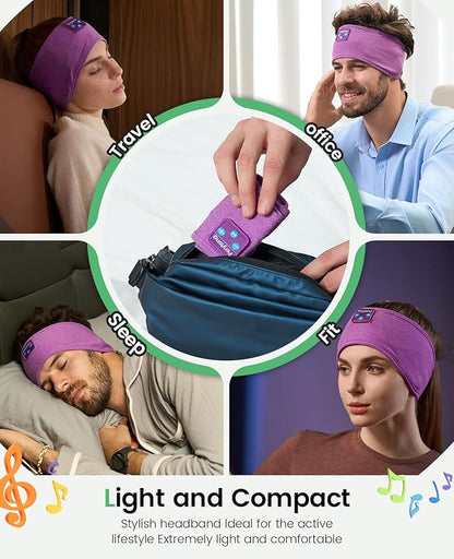 Perytong Sleep Headphones Bluetooth Headband, Headband Headphones Over On Ear Bluetooth 5.4 Sleeping Earbuds Earphones, Wireless Sleeping for Side Sleepers Men Women Boys Girls