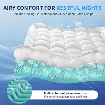 4 Inch Memory Foam Dual-Layer Mattress Topper Twin XL Size - 2Inch 1000GSM Quilted Pillow Top with Down-Alternative + 2Inch 5-Zone Egg Crate Memory Foam, Cooling & Breathable（Twin XL,39"x80"）