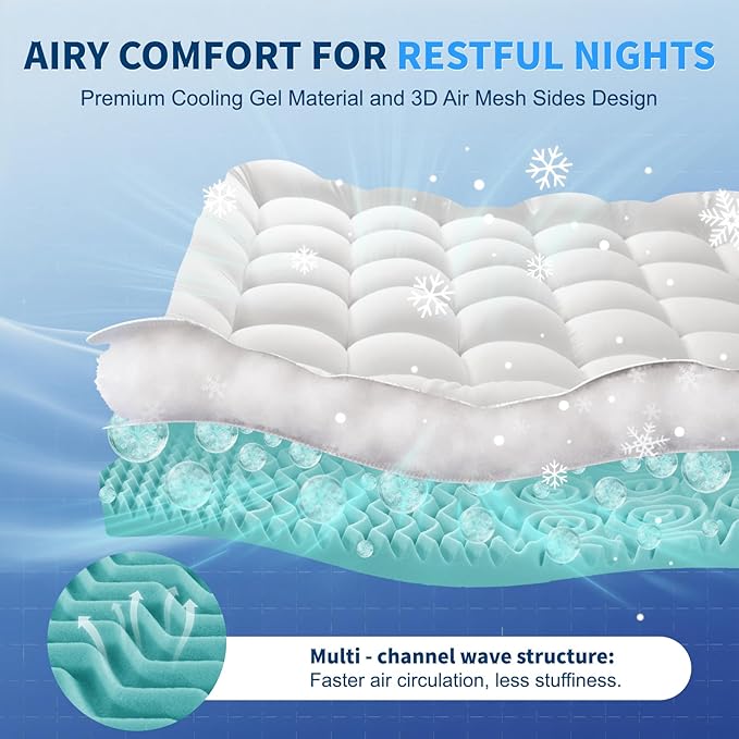 4 Inch Memory Foam Dual-Layer Mattress Topper King Size - 2Inch 1000GSM Quilted Pillow Top with Down-Alternative + 2Inch 5-Zone Egg Crate Memory Foam（King,78"x80"）