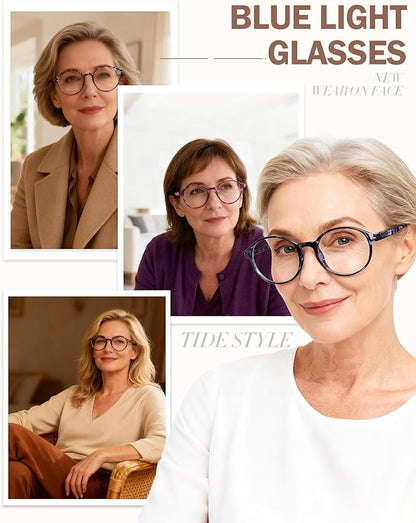 5 Pack Reading Glasses For Women,Blue Light Blocking Computer Reader Spring Hinge Eyeglasses