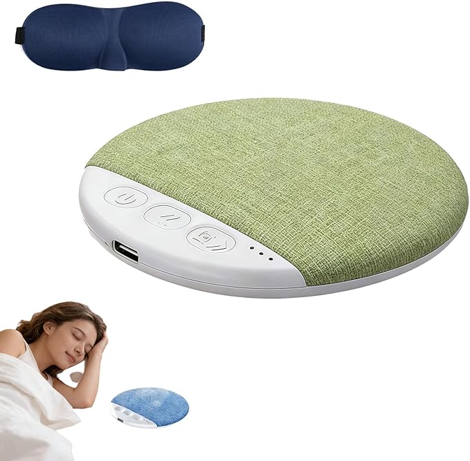 Ultra-Thin Bluetooth Pillow Speaker for Sleeping, Built-in White Noise to Support Sleep, Dual-Mode Bone Conduction & Speakers Audio, Features A Three-Dimensional Bass Effect (Green)