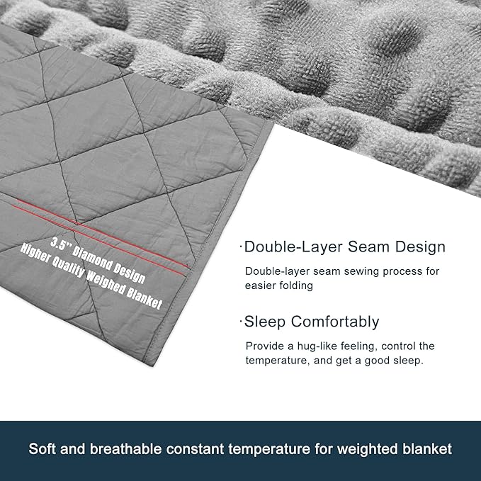 MAXTID Weighted Blanket for Kids Reversible Heavy Blankets Washable Weighted Blanket Design for Boy (Grey 4lbs 36x48 inches)