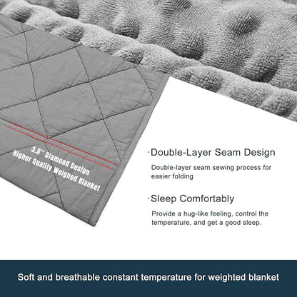 MAXTID Weighted Blanket for Kids Reversible Heavy Blankets Washable Weighted Blanket Design for Boy (Grey 4lbs 36x48 inches)