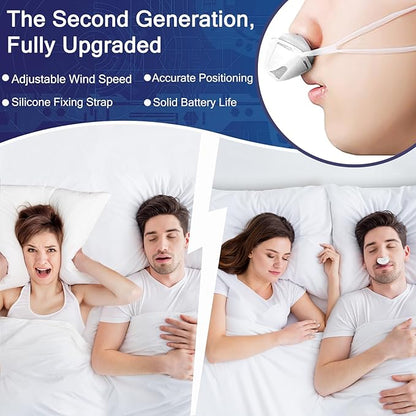 Electric Anti Snore Device, Adjustable Wind Speed Snoring Solution, Mini Anti Snoring Devices Nose Vents Plugs,Stop Snoring for Men & Women