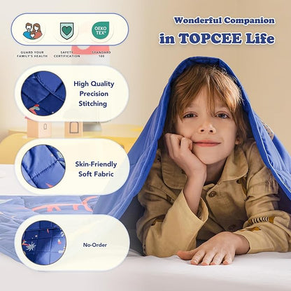 Topcee Weighted Blanket (3 lbs, 36" x 48") Cooling Throw Heavy Blanket for Sleeping Apply to 20-40 lbs, Soft Thick Breathable Blanket with Glass Bead, Easy Care