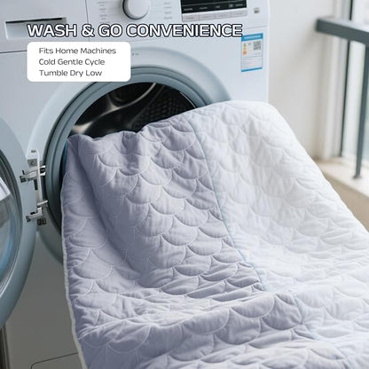 Cooling Blanket for Hot Sleepers - Queen Size Lightweight Breathable Tencel Blend, Double Sided All-Season Comforter, Temperature Regulating & Machine Washable (Grey+White, Queen (90''x90''))