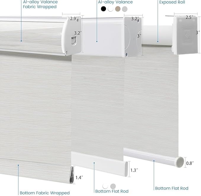 Motorized 100% Blackout Roller Shades – Custom Smart Blinds with Remote Control, Rechargeable Battery or Plug-in Motor, Tuya WiFi Optional, Home & Office Automatic Window Shades (Khaki/CH9392)